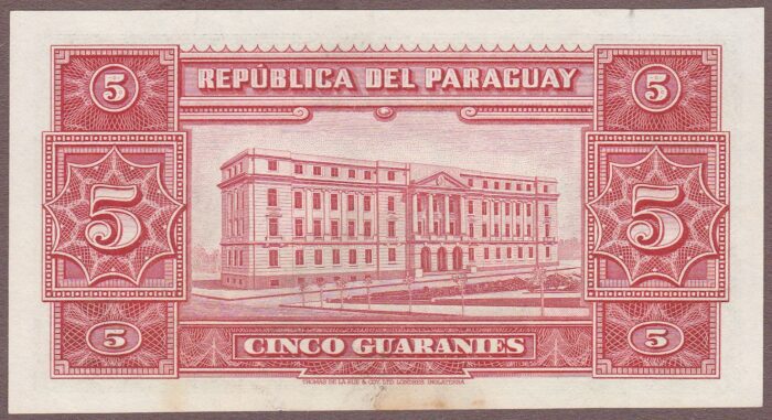 Paraguay B802d/P186c Unc (lt soil) - Image 2