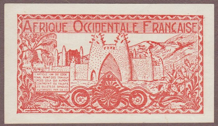 French West Africa WWII emergency issue B201a/P33 XF-AU