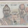 French West Africa 22-4-1948 B120d/P36 Unc (lt handling)