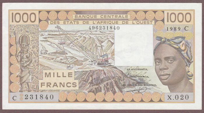 West African States (Burkina Faso) 1989 B112Ci/P307Ci XF-AU