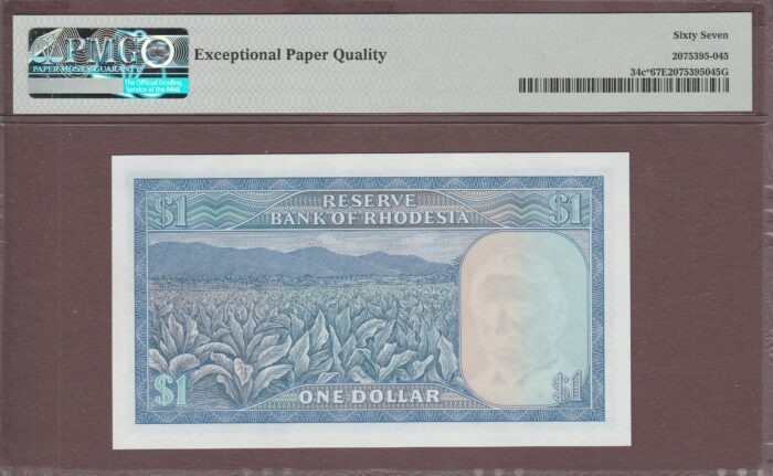 Rhodesia B107nz/P34c* 1978 REPLACEMENT PMG-67 EPQ - Image 2