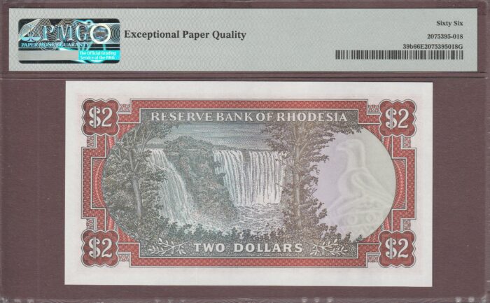 Rhodesia B108q/P39b (bird watermark)1979 PMG-66 EPQ - Image 2