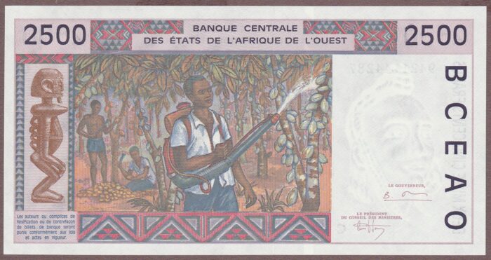 West African States (Burkina Faso) 1994 B117Cc/P312Cc Unc (tiny corner fold) - Image 2