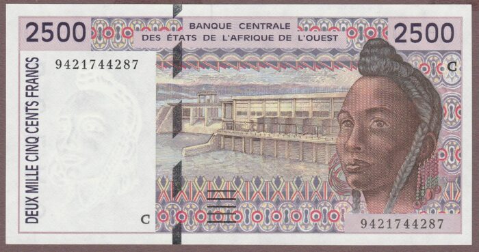 West African States (Burkina Faso) 1994 B117Cc/P312Cc Unc (tiny corner fold)