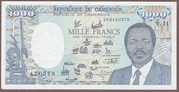 Cameroon 1992 B412f/P26c AU