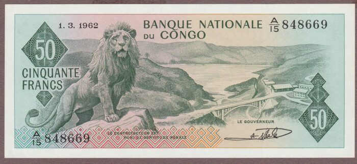 Congo Democratic Republic 1.3.1962 B202e/P5a UNC