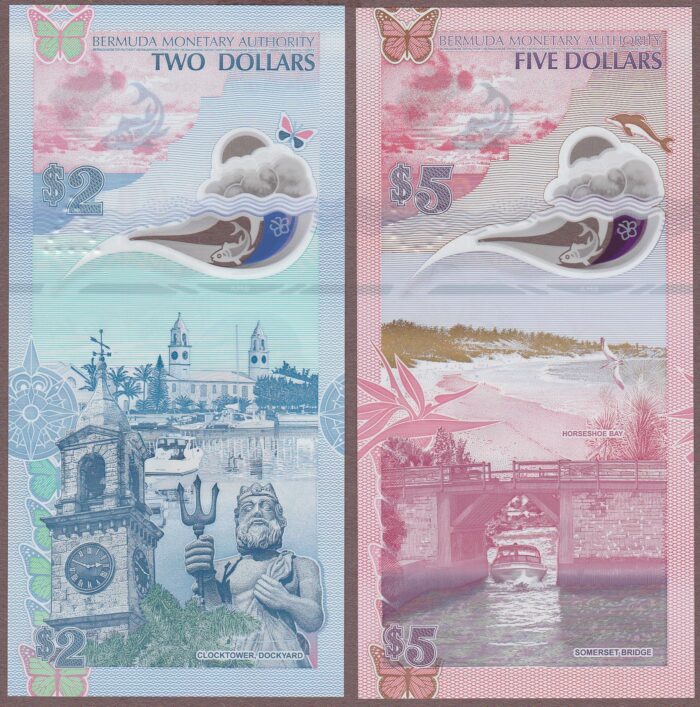 Bermuda B237a,238a/P63,64 2024 King Charles III polymer pair UNC - Image 2