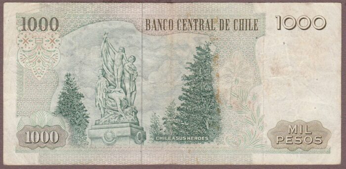 Chile B290c/P154a 1980 F-VF (pinholes) - Image 2